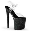 Pleaser - FLAMINGO808MG Sandale à bride à la cheville, Pole dance chaussures - Chaussures de pole dance - Noir/Transparent Product image